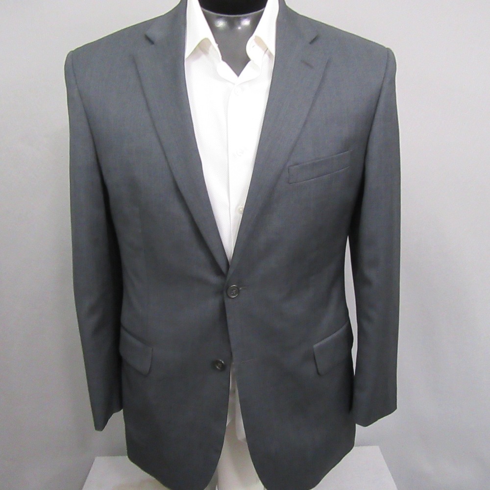 Jos A Bank Executive Tailored Fit Gray Wool Sport Coat Blazer Jacket 42 Regular